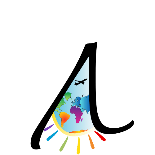 Simbolo viaggi alla riscossa con A stilizzata